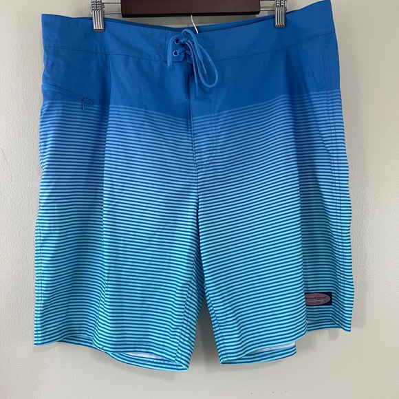 Vineyard Vines Board‎ Shorts Mens 38 Blue Long Beach Stripe Swimsuit Bottoms - Picture 1 of 9